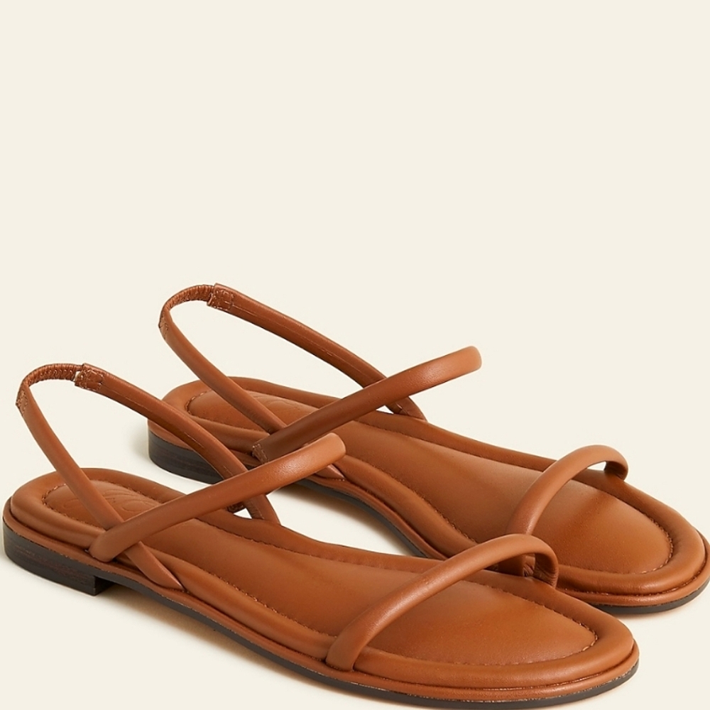 J.Crew Menorca Padded Slingback Sandals  in Camel Leather NWOT
